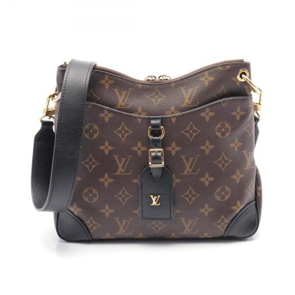 LOUIS VUITTON Black Monogram Leather Shoulder Bag - Picture 1 of 11